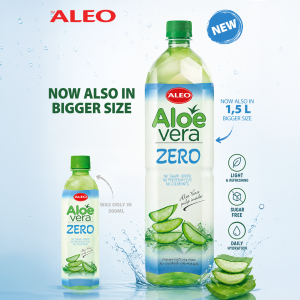 ALEO Aloe Vera Zero 1.5L bottle - sugar free aloe drink